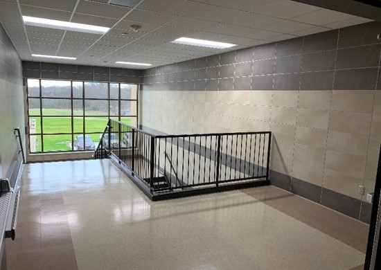 Interior staircase at addition 